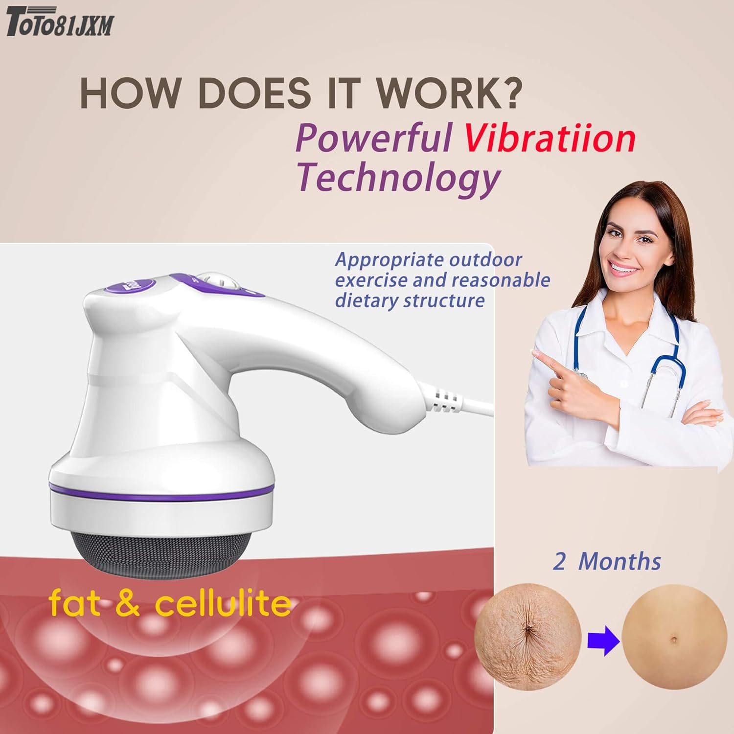 MANIPOL Portable Body Massager – Electric Handheld Pain Relief Machine for Full Body Blood Circulation | Neck, Shoulder, Waist, Arm, Hip, Thigh & Calf Massage (Imported)